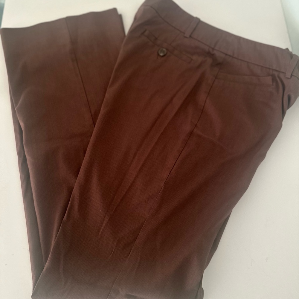 Mossimo Dress Pants Brown with Tiny Blue Pin Stripes Sz 2